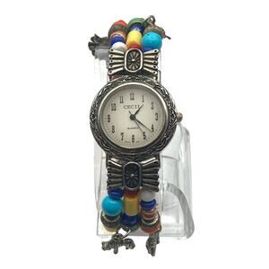 Cecil Quartz Womens Watch 32mm New Battery Decorative Charm Bracelet Band